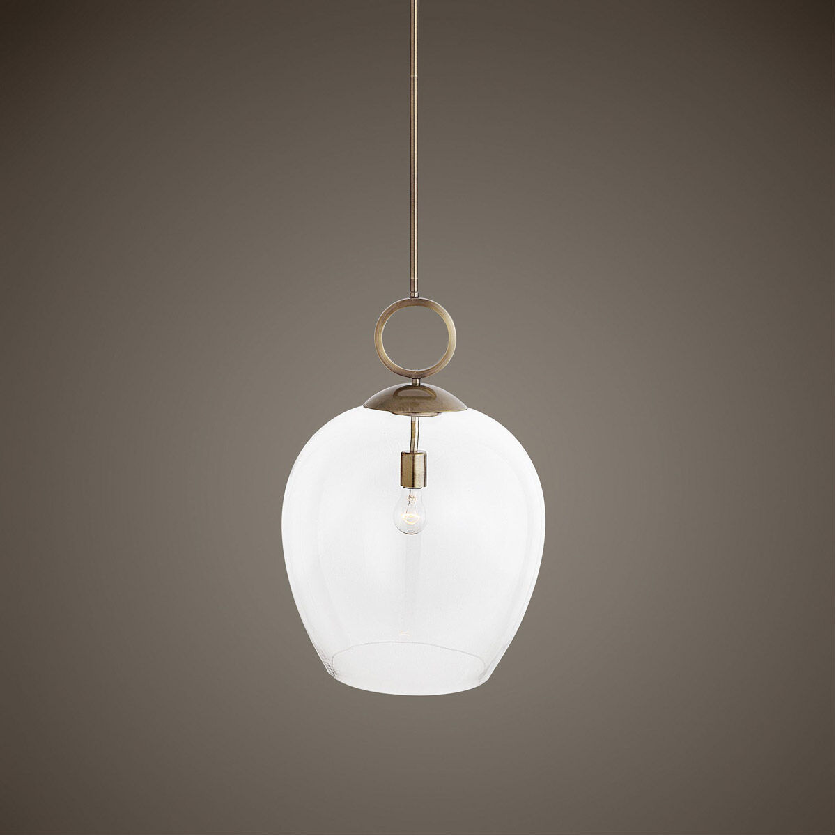 Calix 1 Light 15.75 inch Aged Brass Pendant Ceiling Light