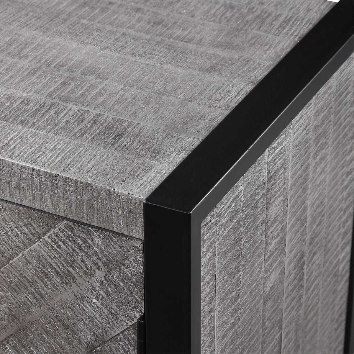 Keyes Light Gray and Charcoal with Matte Black 2 Door Cabinet