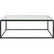 Bravura 48 X 17 inch Satin Black and Glass Coffee Table
