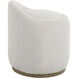 Swirl 24 inch Solid Wood and Neutral Polyester Ottoman