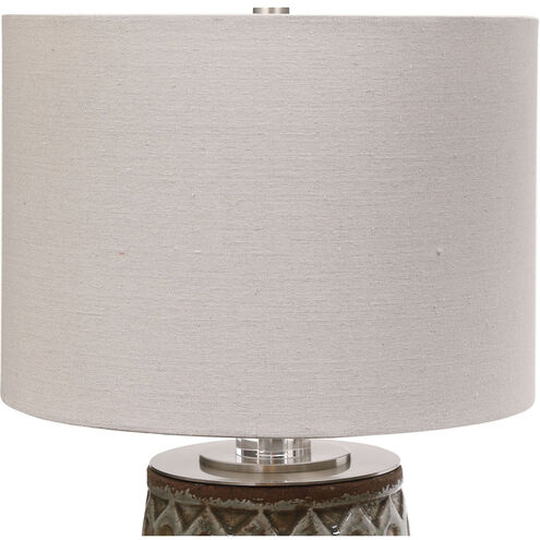 Cetona 20 inch 150.00 watt Distressed Blue-Gray Crackle and Brushed Nickel Table lamp Portable Light