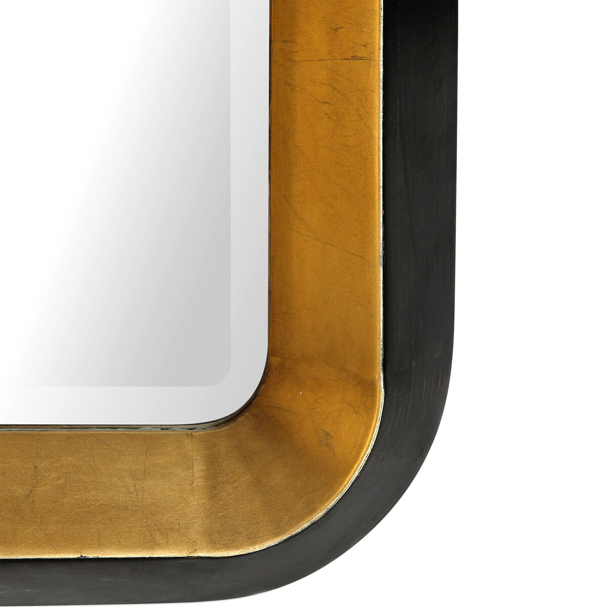 Niva 42 X 28 inch Antiqued Metallic Gold Leaf and Distressed Black Wall Mirror