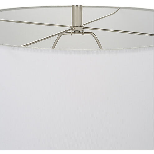 Breton 29 inch 150.00 watt Satin White Glaze with Navy Blue Stripes Table Lamp Portable Light