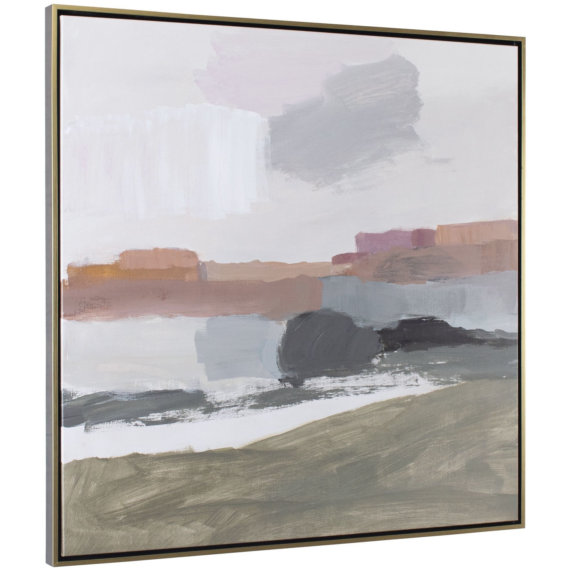 Westward Gray and Dusty Rose and Warm Brown and Sage Green Framed Landscape Art