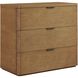 Duluth Oak Veneer and Dark Bronze 3 Drawer Chest