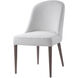 Brie Off-White Textured Fabric and Light Walnut Armless Chairs, Set of 2