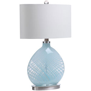 Aquata 22 inch 100 watt Glass Table Lamp Portable Light
