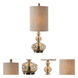 Formoso 32.25 inch 150 watt Light Amber Glass and Antiqued Brass Table Lamp Portable Light