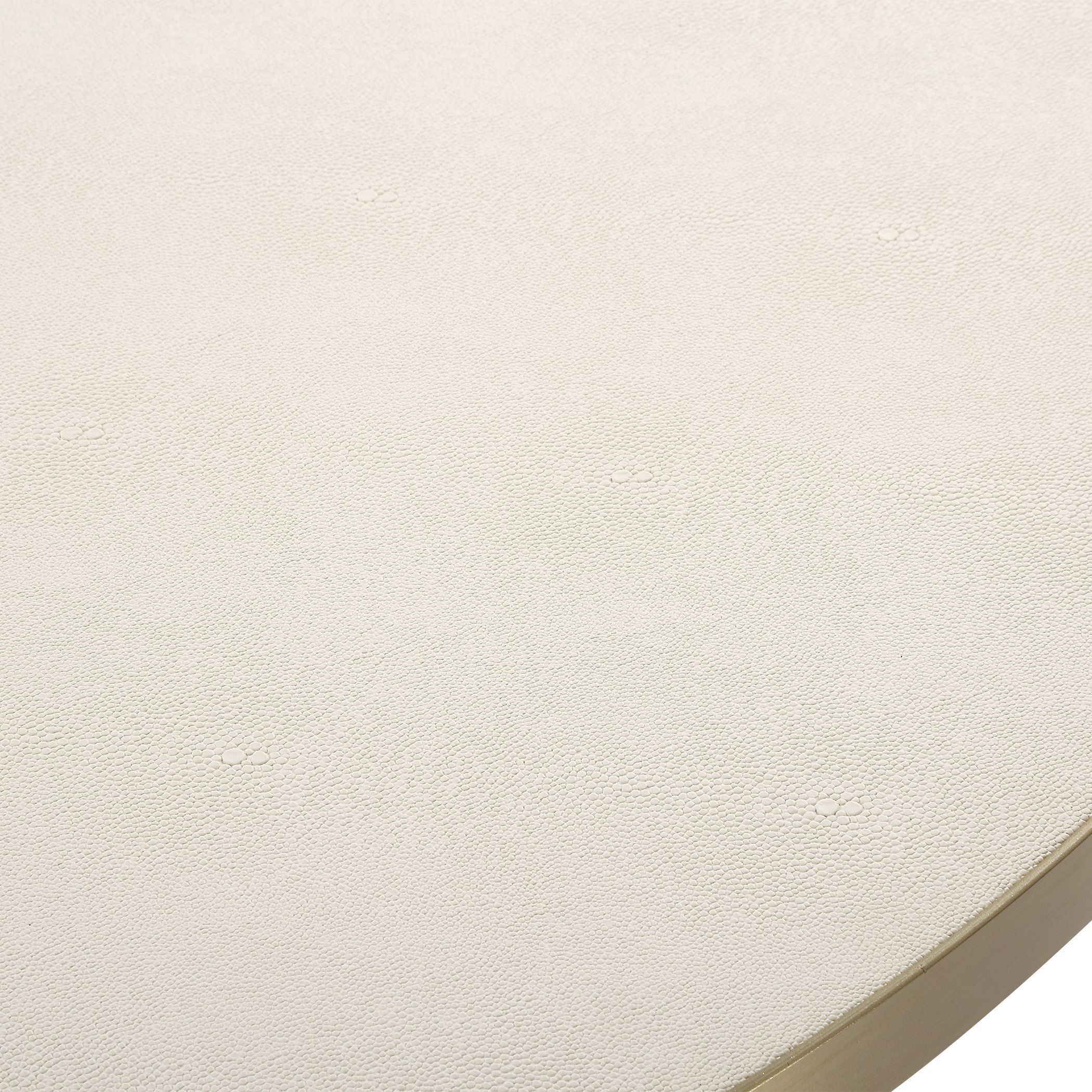 Aragon 40 X 17.5 inch Brass and Faux White Shagreen Coffee Tables, Set of 2