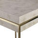 Inda 24 X 19 inch Ivory Burl Veneer and Brushed Brass Accent Table