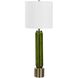 Aspis 31 inch 150 watt Transparent Green Glass and Antique Gold Table Lamp Portable Light