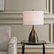 Jereko 23.5 inch 150 watt Rubbed Bronze and Travertine and Antique Brass, Table Lamp Portable Light