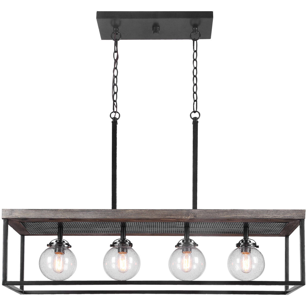 Pearsall 4 Light 44 inch Textured Black Island Light Ceiling Light