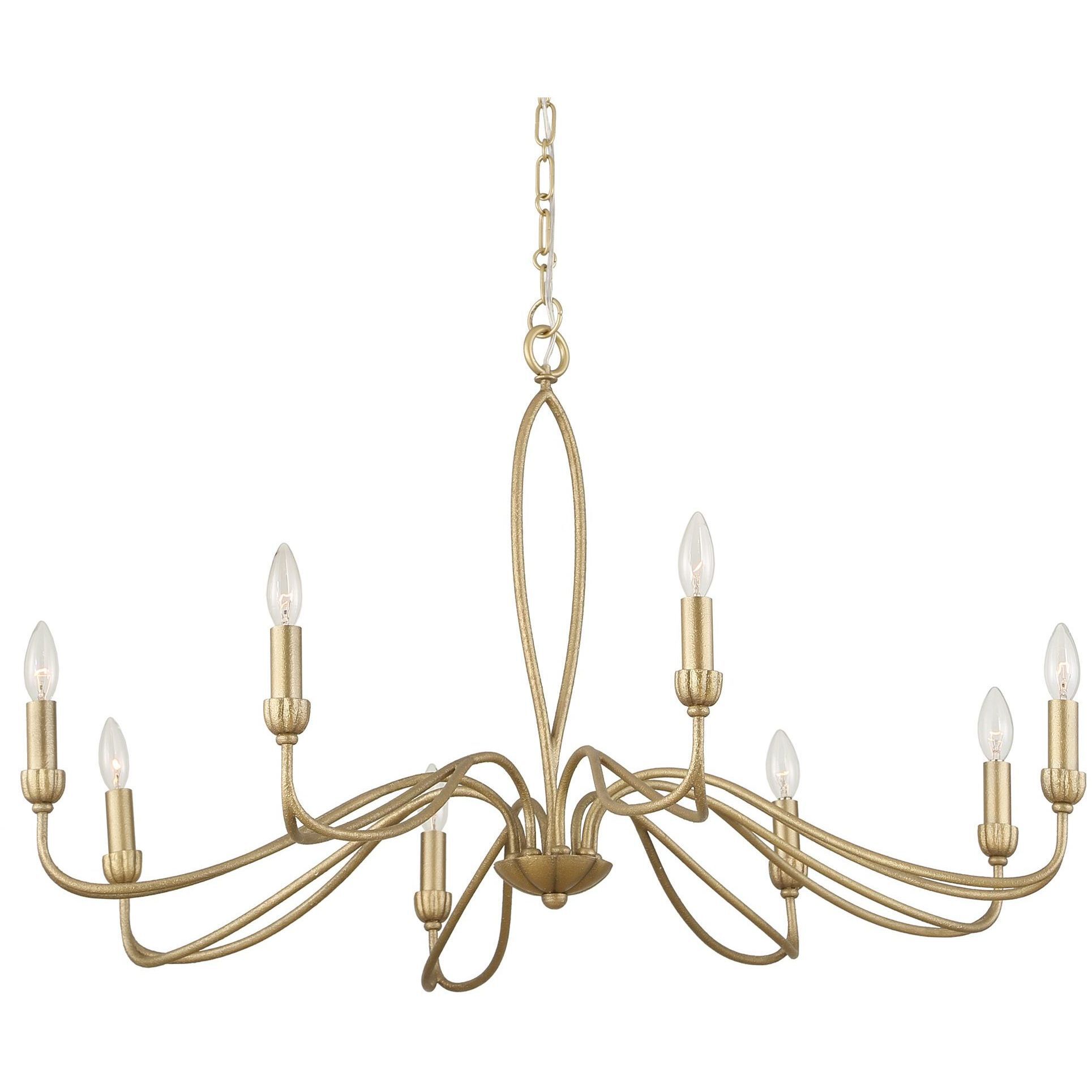 Corella 8 Light 40 inch Textured Soft Gold Chandelier Ceiling Light