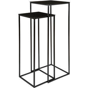Coreene 40 X 14 inch Aged Black Iron and Plated Antique Bronze Nesting Pedestal Tables, Set of 2