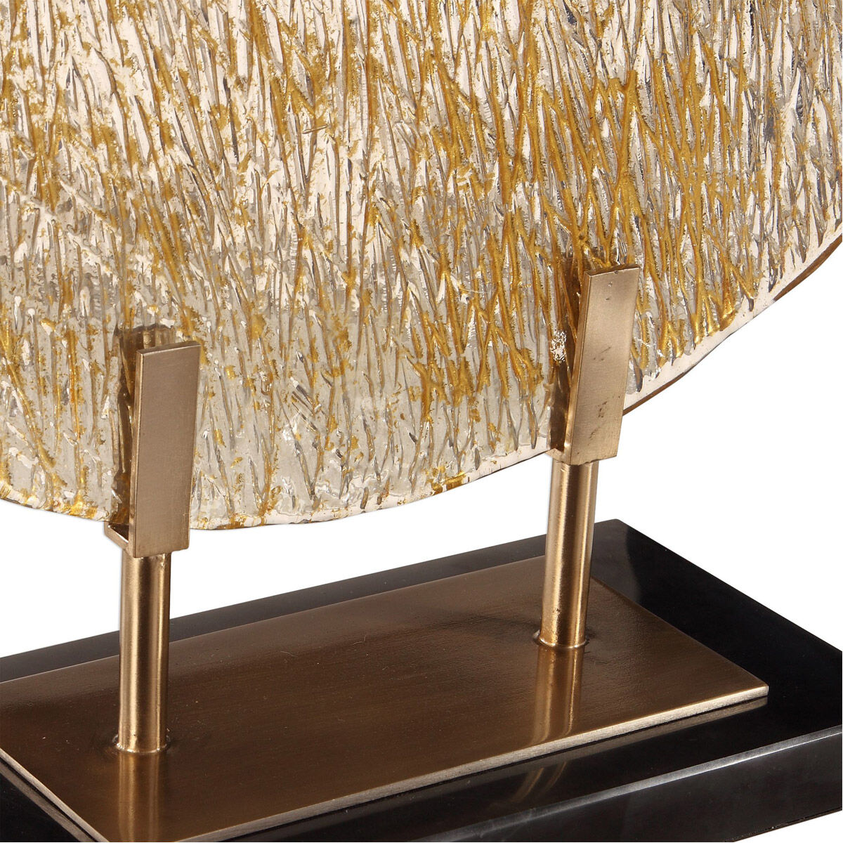 Layan 18 inch Bright Gold and Black Marble Charger