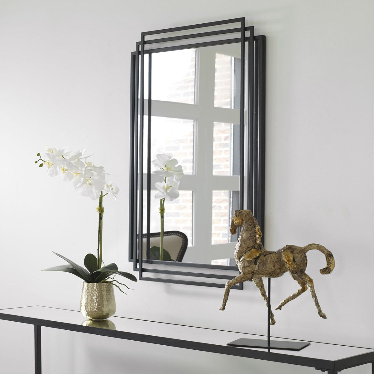 Amherst 37 X 24 inch Matte Black Wall Mirror