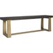 Voyage Warm Brushed Brass and Gray Glazed Walnut Bench