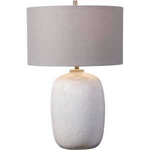 Winterscape 26 inch 150.00 watt Cream-Ivory Drip Glaze and Brushed Nickel Table Lamp Portable Light