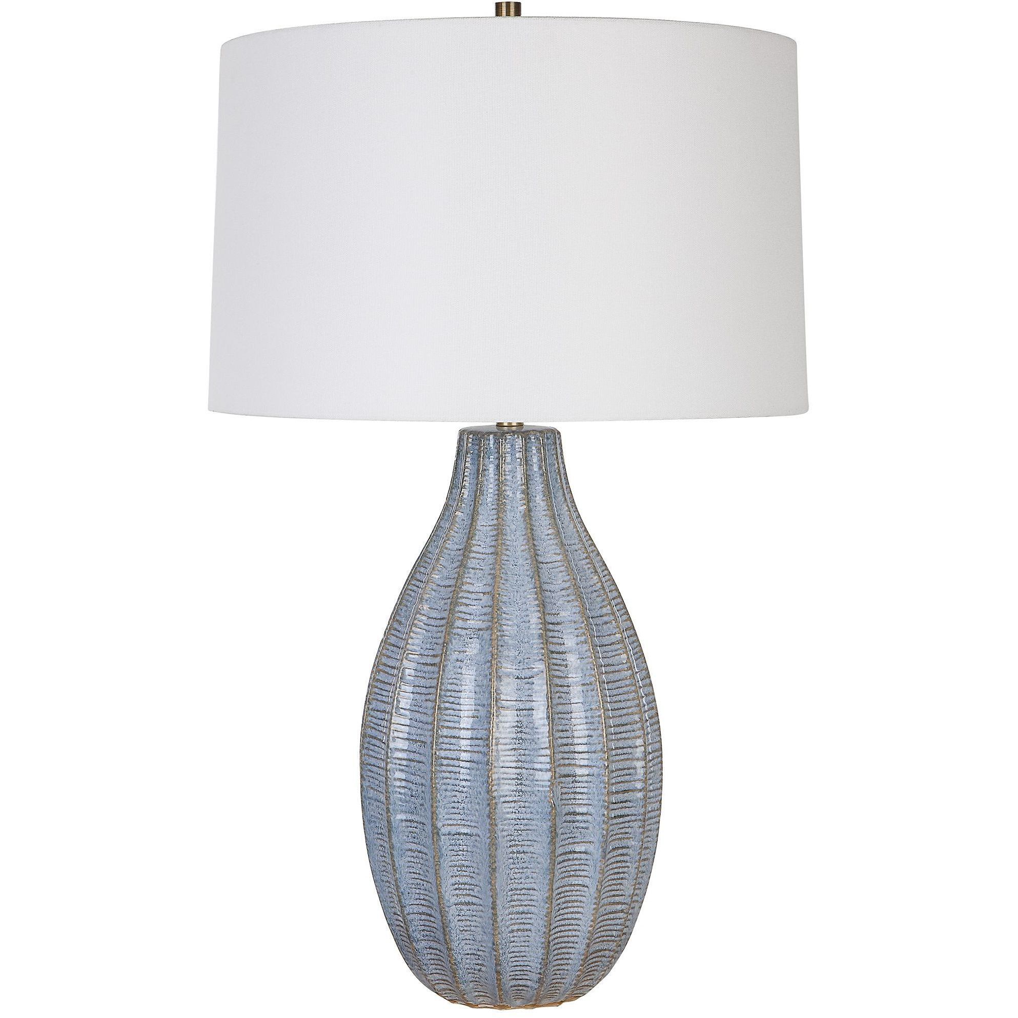 Veston 28 inch 150.00 watt Light Cornflower Blue Glaze Table Lamp Portable Light