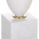 Regalia 31.25 inch 150 watt White Marble and Antique Brushed Brass Table Lamp Portable Light