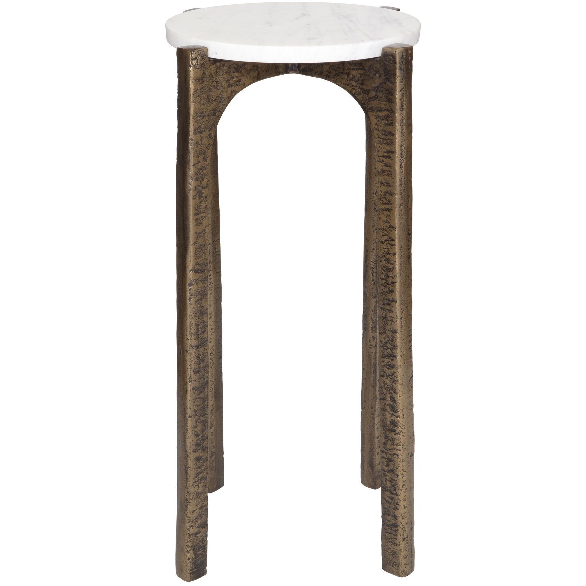 Vivi 22 X 12 inch Antique Brass and Natural Marble Drink Table