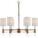 Welkin 6 Light 30 inch Warm Brass and Clear Chandelier Ceiling Light