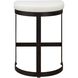 Ivanna 26 inch Matte Black with White Pebbled Faux Leather Counter Stool