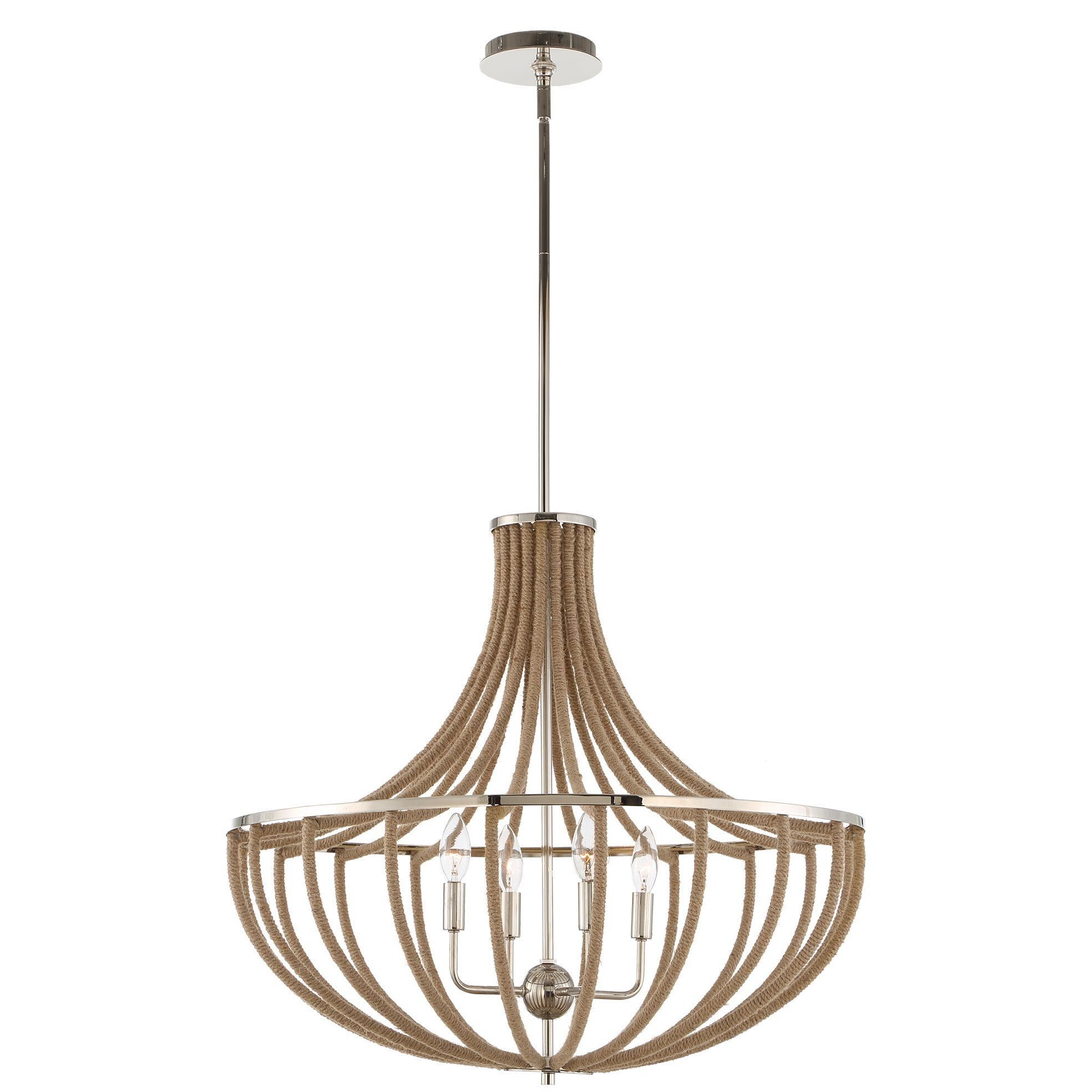 Lovelock 4 Light 27.5 inch Polished Nickel Chandelier Ceiling Light