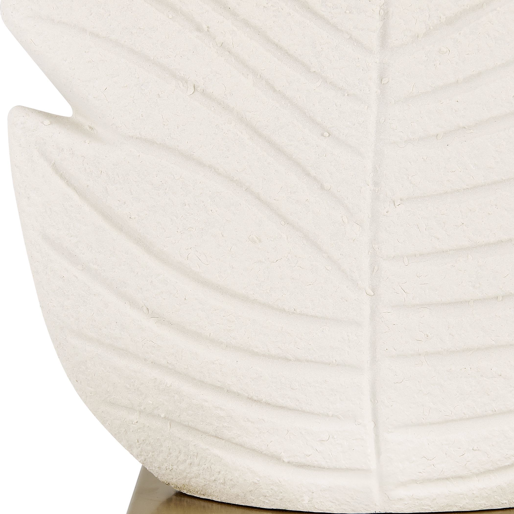 Palm Leaf 31.25 inch 150 watt Matte White Glaze and Brass Table Lamp Portable Light