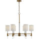 Welkin 6 Light 30 inch Warm Brass and Clear Chandelier Ceiling Light