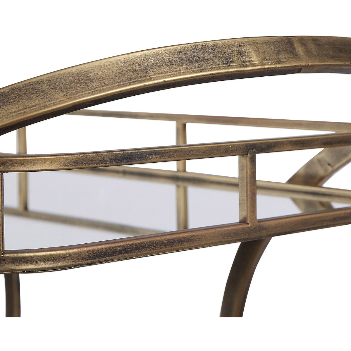 Stassi Antiqued Gold Serving Cart