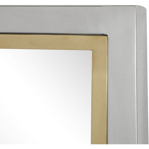 Locke 30 X 20 inch Two Tone Polished Chrome and Polished Gold Wall Mirror