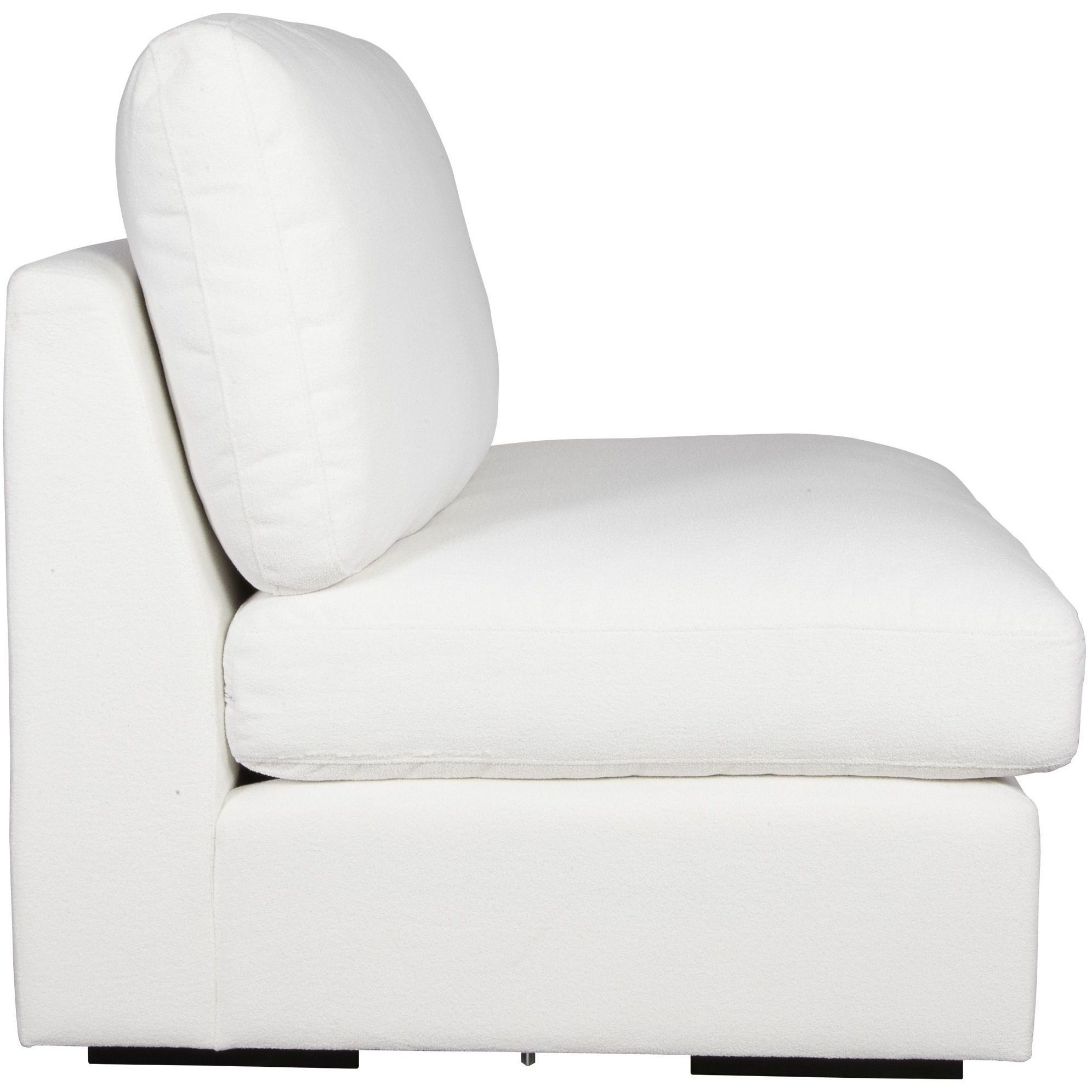 Refuge Arctic White Polyester Sofa, Armless