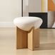 Lainie 18.5 inch Oak Veneer and Textured White Boucle Accent Stool