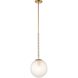 Ripple 1 Light 11.63 inch Warm Brass Pendant Ceiling Light