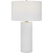 Patchwork 28 inch 150.00 watt Satin White Glaze and Brushed Nickel Table Lamp Portable Light