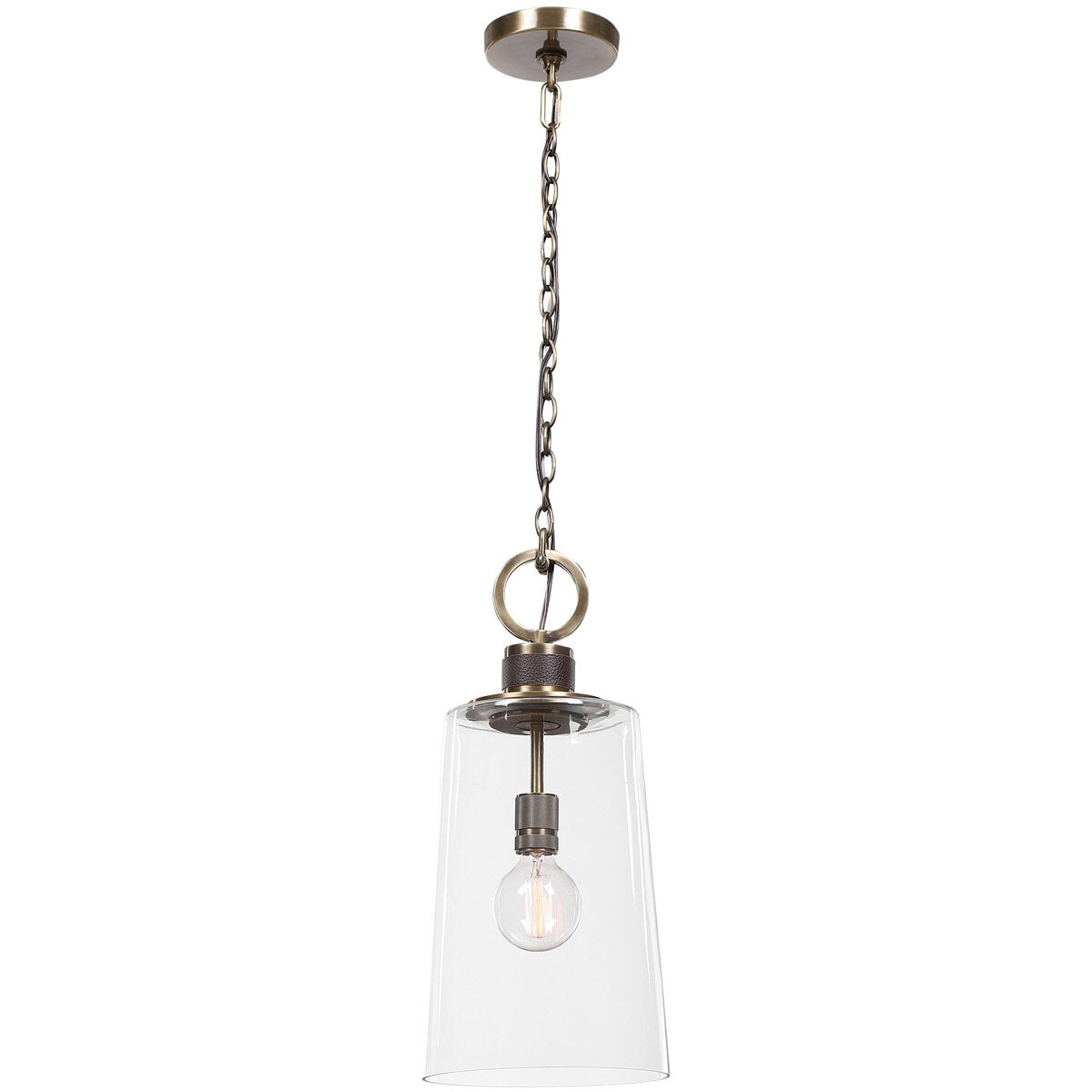 Rosston 1 Light 10 inch Antique Brass Mini Pendant Ceiling Light