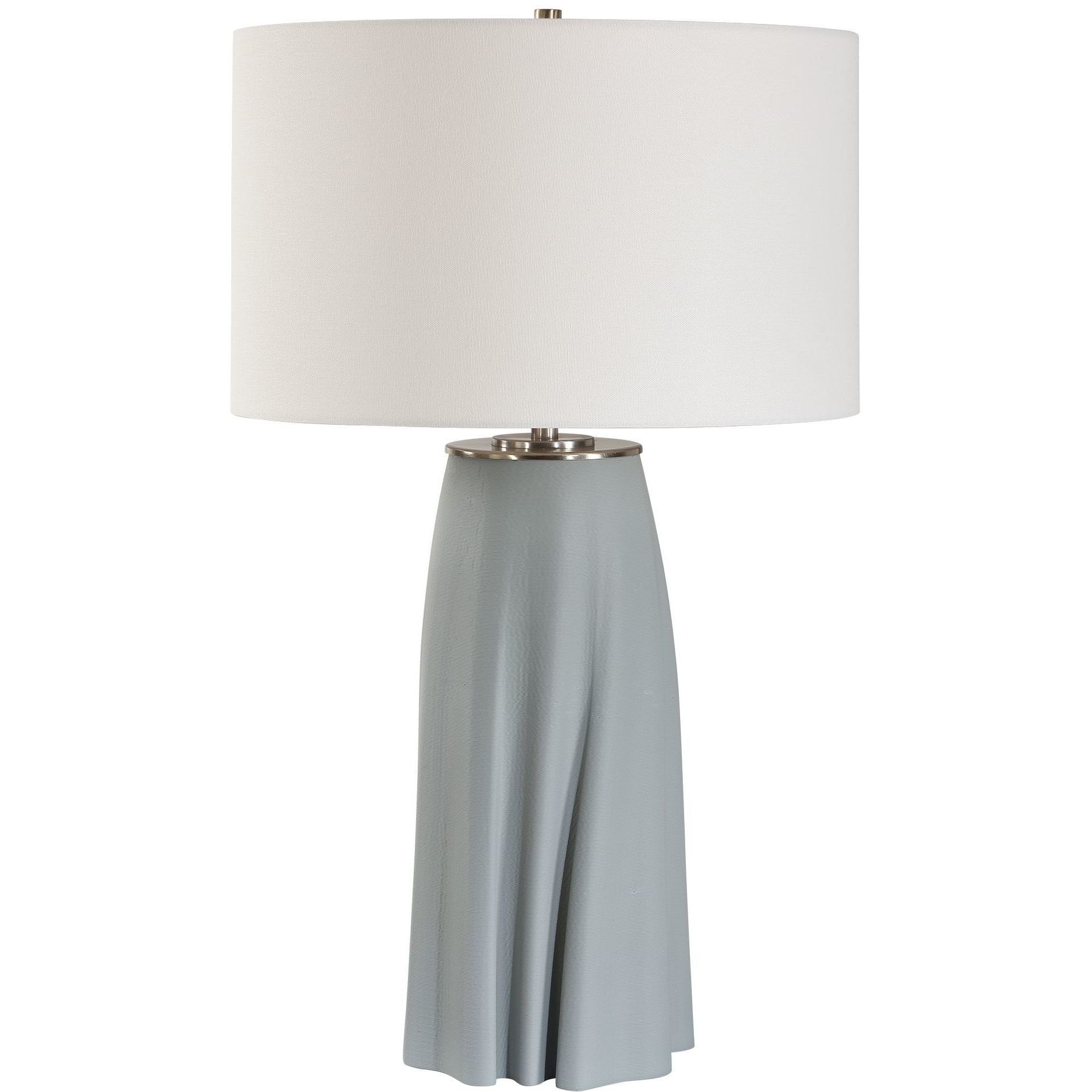 Cover Up 28.75 inch 150 watt Light Blue and Antique Brass Table Lamp Portable Light