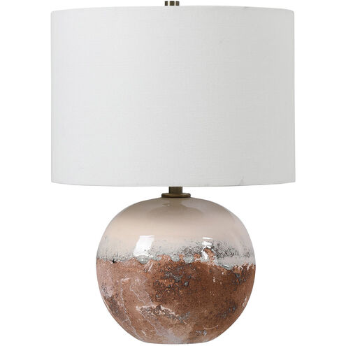 Durango 18 inch 100.00 watt Terra Cotta Rust and Crackled Aged White Glaze Accent Lamp Portable Light