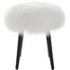 Wooly 18.5 inch White Sheepskin and Matte Black Accent Stool