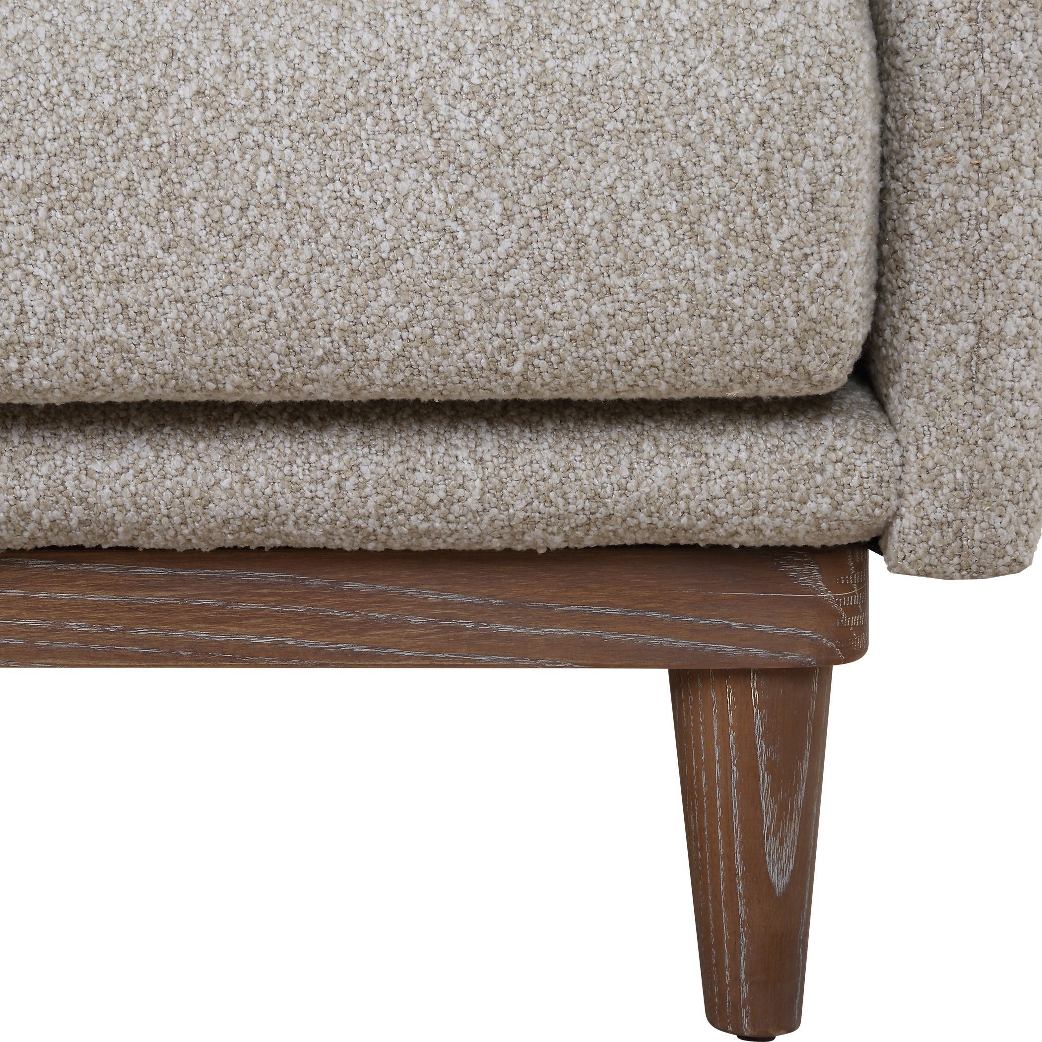 Freefall Beige Polyester and Walnut with Gray Ceruse Sofa