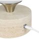 Abril 8.25 inch Travertine and Brass Rechargeable LED Accent Lamp Portable Light