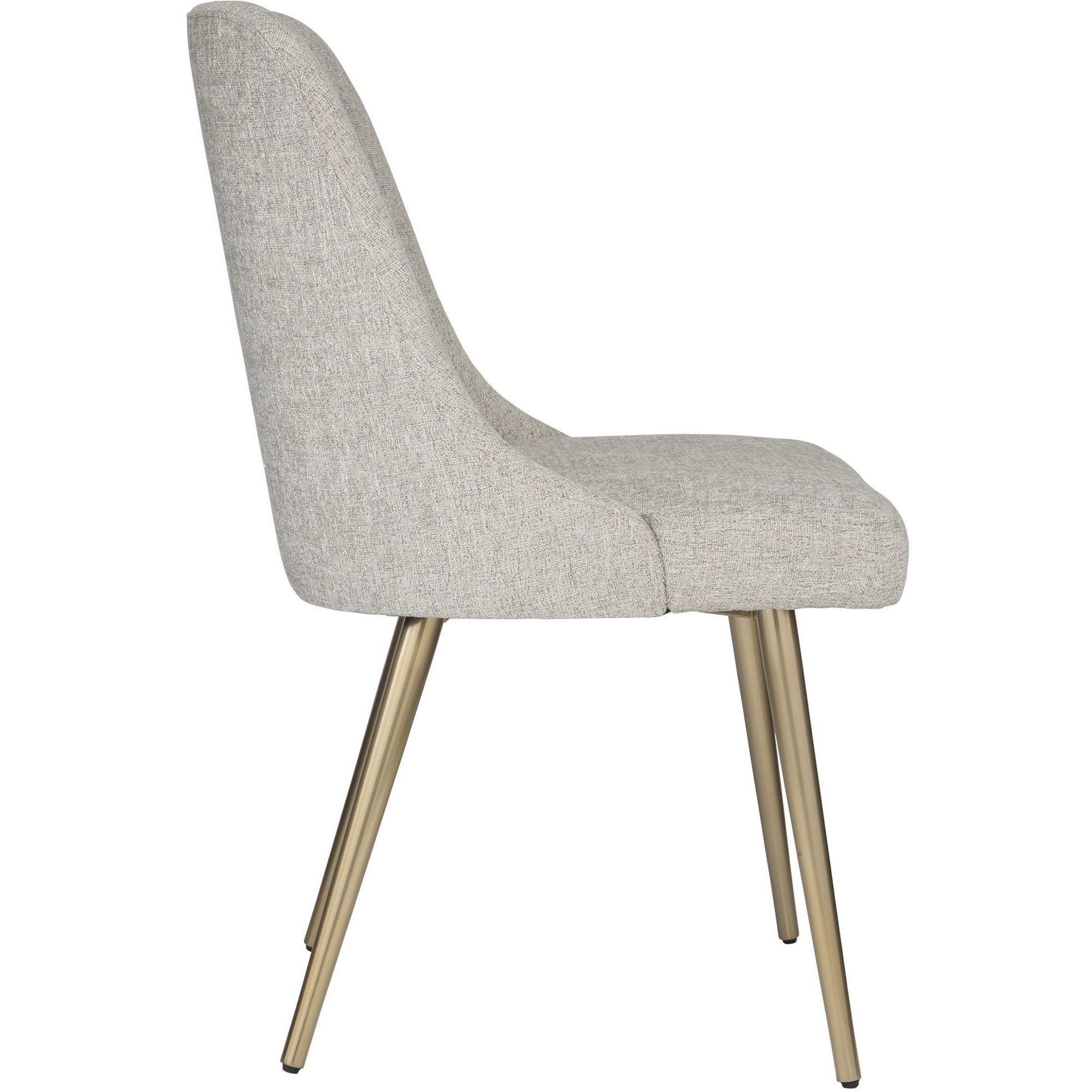 Bramwell Heathered Gray Polyester and Brushed Gold Dining Chair