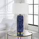 Zade 33 inch 150.00 watt Distressed Blue Glaze and Antique Brass Table Lamp Portable Light