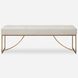 Swale Ivory Leather and Brushed Brass Bench
