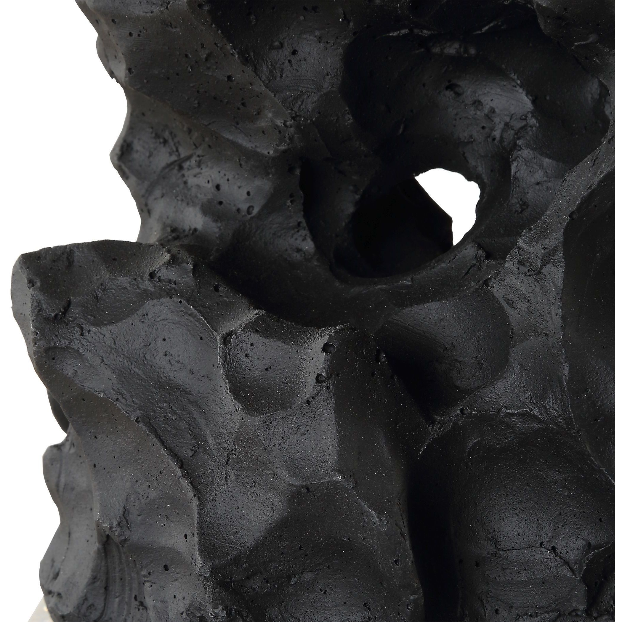 Basalt 27.25 inch 150.00 watt Black Stone with Antique Brass and Crystal Table Lamp Portable Light