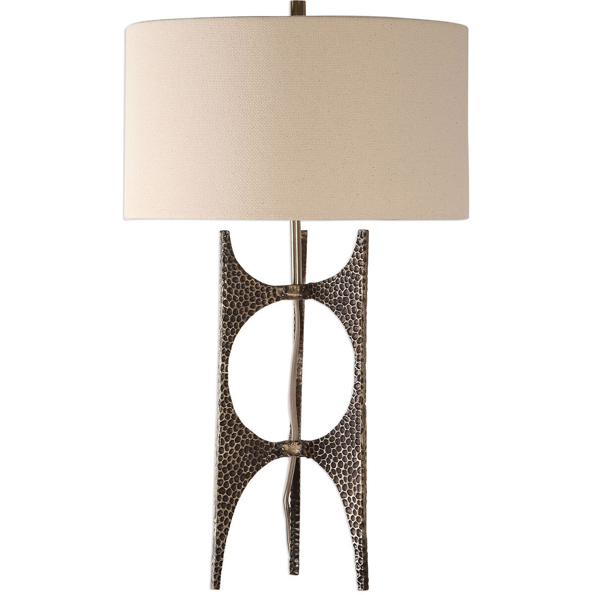 Goldia 27 inch 100 watt Antique Golden Bronze Table Lamp Portable Light