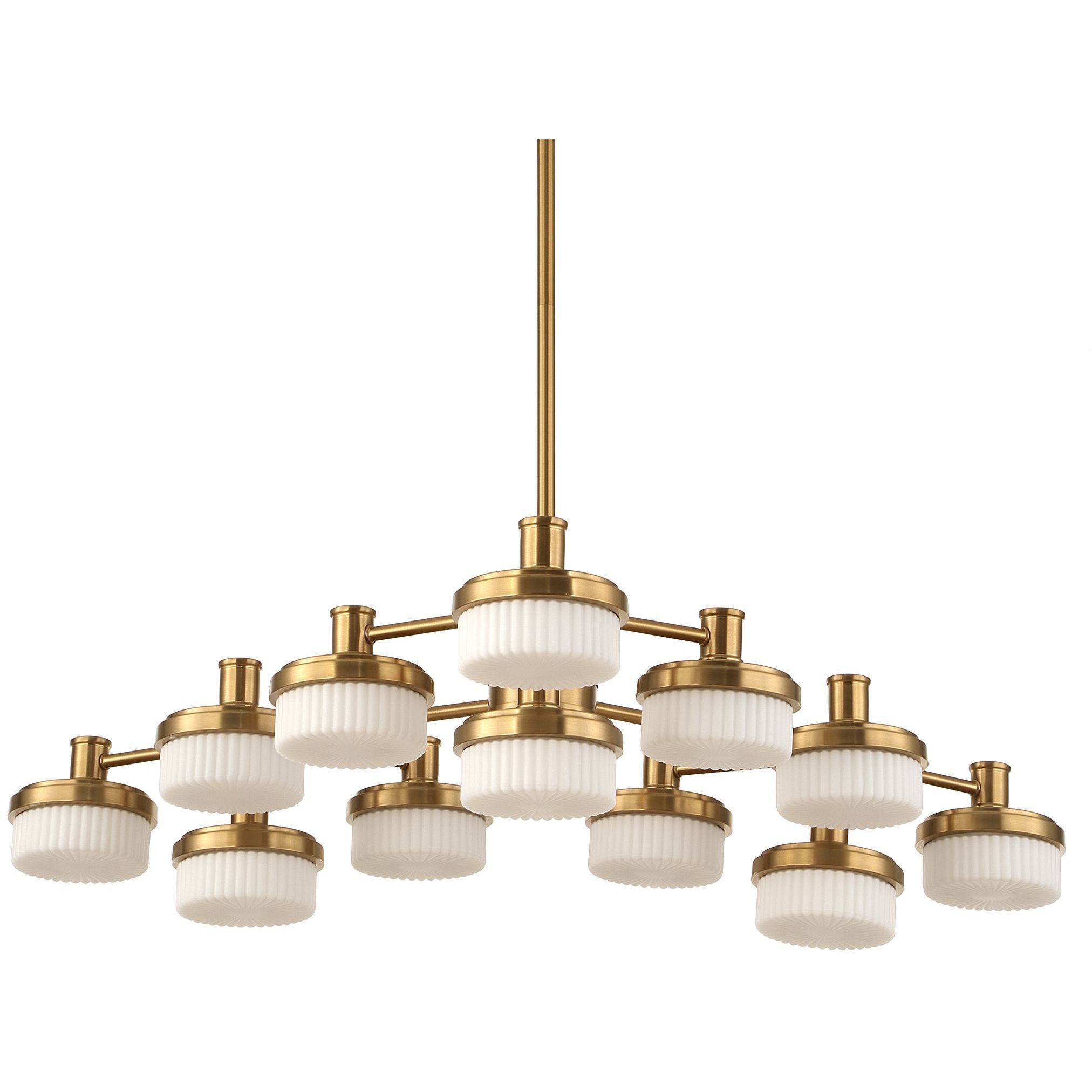 Wedge 12 Light 40.63 inch Warm Brass Chandelier Ceiling Light