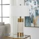 Adelia 31 inch 150.00 watt Brushed Brass and Ivory Crackle Glaze Table Lamp Portable Light